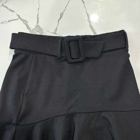 Originality | Women’s Black Belted Fit and Flare Mini Skirt - Picture 5 of 13